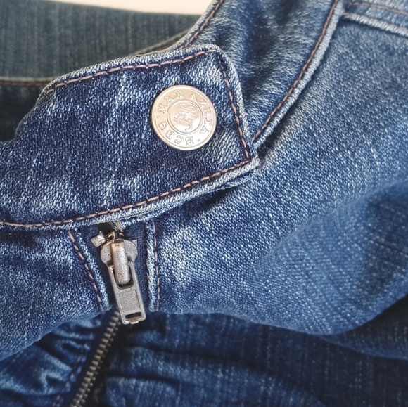 BCBGMAXAZRIA Ombre Denim Long Sleeve Zip Up Fitted Blue Jean Jacket Blazer XS - Picture 6 of 16